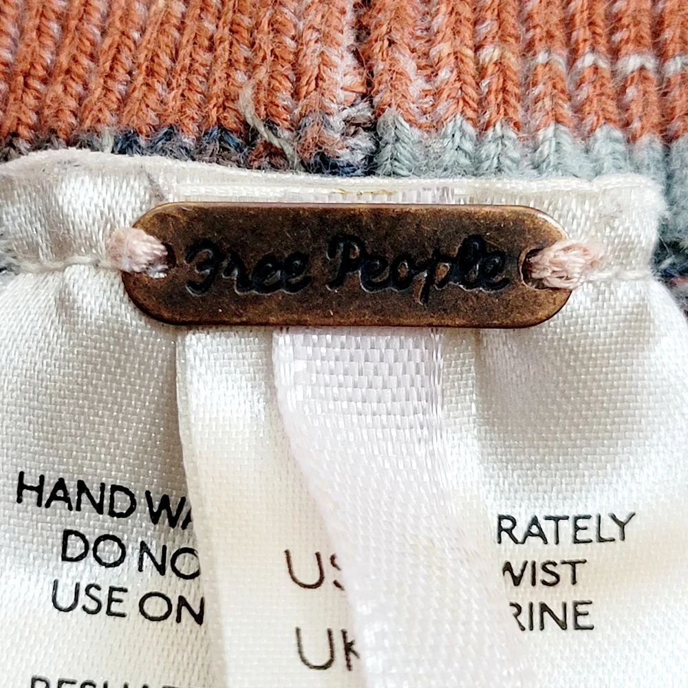 FREE PEOPLE Esme Striped High Rise Flare Pants In Ocean Combo Bell Bottoms M - Picture 9 of 14